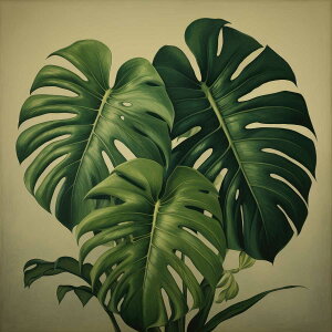 モンステラ 正方形ポスター 植物 ジャングル グリーン ウォール 壁掛け 草 風水 金運 葉っぱ 自然 景色四角 デザイン ポスター スクエア 5センチ刻みでサイズ豊富 インテリア デザイン プリ