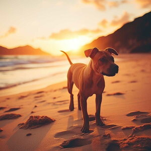 アイリッシュ・セッター 犬 ドッグ 動物 波 サーフ ビーチ 走る ペット 夏 正方形ポスター 四角 デザイン ポスター スクエア 5センチ刻みでサイズ豊富 インテリア デザイン プリント 絵画 オ