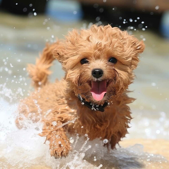 楽天市場】トイプードル 犬 ドッグ 動物 波 サーフ ビーチ 走る ペット 