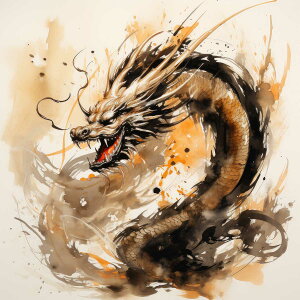 ドラゴン 辰年 龍 画 竜 竜神 正方形ポスター 干支 2024 縁起物 グッズ アイテム 竜神様 神龍 金運 幸福 四角 デザイン ポスター スクエア 5センチ刻みでサイズ豊富 インテリア デザイン プリン