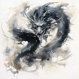 ドラゴン 辰年 龍 画 竜 竜神 正方形ポスター 干支 2024 縁起物 グッズ アイテム 竜神様 神龍 金運 幸福 四角 デザイン ポスター スクエア 5センチ刻みでサイズ豊富 インテリア デザイン プリント 絵画 オフィス 住宅 店舗 お洒落 かっこいい【sq-poster-710】