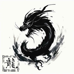 ドラゴン 辰年 龍 画 竜 竜神 正方形ポスター 干支 2024 縁起物 グッズ アイテム 竜神様 神龍 金運 幸福 四角 デザイン ポスター スクエア 5センチ刻みでサイズ豊富 インテリア デザイン プリン