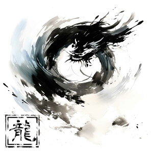 ドラゴン 辰年 龍 画 竜 竜神 正方形ポスター 干支 2024 縁起物 グッズ アイテム 竜神様 神龍 金運 幸福 四角 デザイン ポスター スクエア 5センチ刻みでサイズ豊富 インテリア デザイン プリン