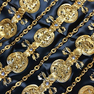 金 ゴシックチェーン ヨーロッパ バロック ゴールド 鎖 派手 正方形ポスター 四角 デザイン ポスター スクエア インテリア デザイン プリント 絵画 オフィス 住宅 店舗【sq-poster-1563】