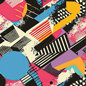 レトロサイケデリック 北欧 幾何学 カラフル パターン 正方形ポスター 四角 デザイン ポスター スクエア インテリア デザイン プリント 絵画 オフィス 住宅 店舗 お洒落 かっこいい【sq-poster-