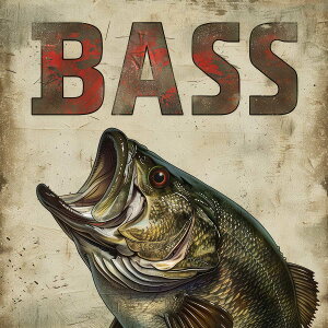 ブラックバス blackbass フィッシング 正方形ポスター ルアー 魚 釣り レトロ 趣味 水族館 動物 四角 デザイン ポスター スクエア インテリア デザイン プリント 絵画 オフィス 住宅 店舗 お洒落