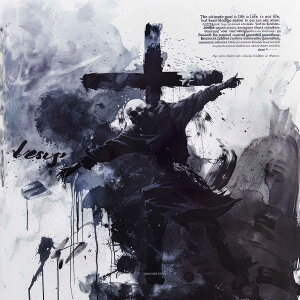 十字架 クロス ドクロ ゴシック バロック ダーク 教会アート ロック 正方形ポスター 四角 デザイン ポスター スクエア 5センチ刻みでサイズ豊富 インテリア デザイン プリント 絵画 オフィス