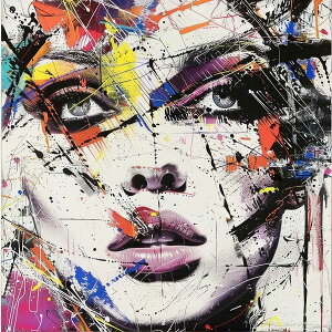 モデル ガールズ ウーマン フェミニン アバンギャルド アート 前衛的 ド派手 正方形ポスター 四角 イノベーション 先駆的 パフォーマンスアート 画家 スクエア インテリア デザイン プリン