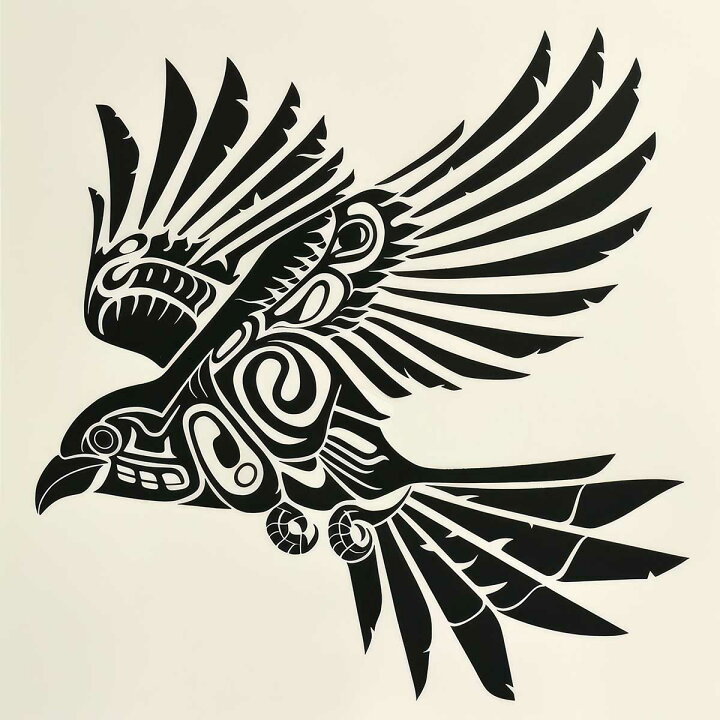 楽天市場】鳥 バード トライバル タトゥー 墨絵 白黒 モノクロ 版画 羽 