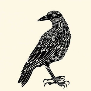 鳥 バード トライバル タトゥー 墨絵 白黒 モノクロ 版画 羽 フェザー 北欧 正方形ポスター 四角 デザイン ポスター スクエア インテリア デザイン プリント 店舗 お洒落 【sq-poster-2443】