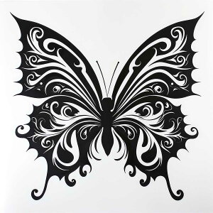 蝶 バタフライ ちょうちょ ゴージャス 羽 昆虫 トライバル タトゥー 正方形ポスター 四角 デザイン ポスター スクエア 5センチ刻みでサイズ豊富 インテリア デザイン プリント 店舗 お洒落