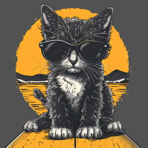 動物 サーフアニマル ポップ レトロ 野生 カラフル イラスト サングラス アメリカン コミック 正方形ポスター 四角 デザイン ポスター スクエア 5センチ刻みでサイズ豊富 インテリア デザイ