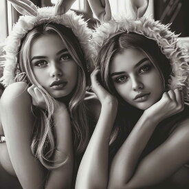 バニーガール モデル ポートレート ガールズフォト モノクロ 白黒 写真 女性モデル セクシー イースター うさぎ 正方形ポスター 四角 デザイン ポスター スクエア インテリア デザイン プリント 絵画 オフィス 住宅 店舗 お洒落 かっこいい【sq-poster-2618】