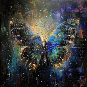 蝶 アートポスター 変容 シンボル 自然 美 装飾 デザイン 正方形ポスター 四角 デザイン ポスター スクエア インテリア デザイン プリント 絵画 オフィス 住宅 店舗 お洒落 かっこいい【sq-post