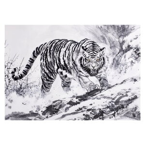 虎 トラ タイガー 猛虎 縁起物 ポスター 用紙とサイズが選べる 開運 金運 風水 絵画 レトロ 和風 伝説 インテリア おしゃれ プリントポスター フォト オシャレ アート モダン シンプル お洒落