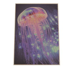 電脳 LED 機械 デジタル ネオン 未来 クラゲ ジェリーフィッシュ 水族館 水中 海 魚 インテリア ポスター サイバー【lh-poster-2738】
