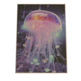 電脳 LED 機械 デジタル ネオン 未来 クラゲ ジェリーフィッシュ 水族館 水中 海 魚 インテリア ポスター サイバー【lh-poster-2743】