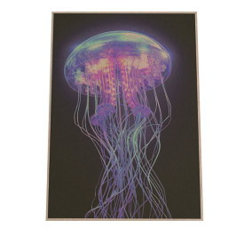 電脳 LED 機械 デジタル ネオン 未来 クラゲ ジェリーフィッシュ 水族館 水中 海 魚 インテリア ポスター サイバー【lh-poster-2755】