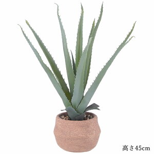 【p5倍☆秋のポイント祭 10/31まで】 観葉植物 フェイクグリーン アロエ Sサイズ セメントポット 造花 おしゃれ