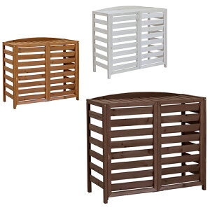 【p5倍☆秋のポイント祭 10/31まで】 室外機カバー おしゃれ 北欧 幅93 逆ルーバー 木製 ステイン塗装 木目 室外機 日よけ 日除け 目隠し