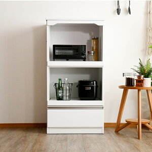 レンジ台 収納 レンジボード 高さ118cm 国産 日本製 大川家具 おしゃれ 白 ホワイト 幅60cm スリム 完成品 高級感 コンパクト ハイグロスシート キッチン収納 メラミン 工場直送 自社生産
