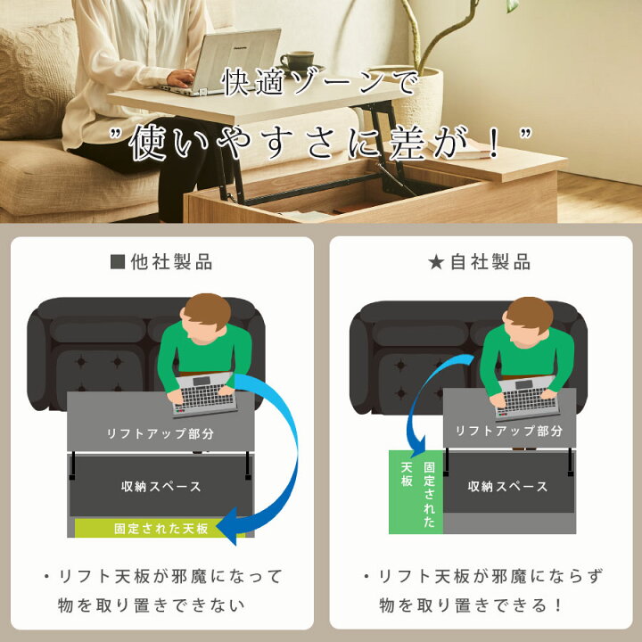 楽天市場】リフトアップテーブル 昇降テーブル センターテーブル 日本 