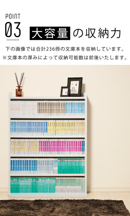 楽天市場】本棚 ロータイプ 巾木避け DAKE-B7521 文庫専用本棚 幅75 高 