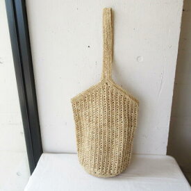 RAFFIA BAGラフィアかぎ編みバッグ 透かし縦 肩下げ NATNO.KD23029-01ラフィアバッグ / 自然素材 / ナチュラル