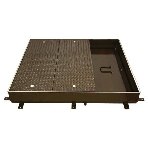 カネソウ マシンハッチ W-2EC-L-700 T-2仕様 1時間遮炎 縞鋼板蓋 密閉形(防水・防臭形) スチール製 ステンレス目地 ハンドルなし