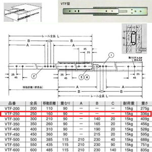  VT2iXCh[ F^ 250mm VTF-250 1g 50052