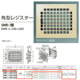 神栄ホームクリエイト 角型レジスター SMR-1型 FE鋼板製 グリル/クリーム、本体/黒 SMR-1-150×200 1個