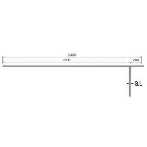 ��� �Œ莮 S80A9MD-24W�i���Ԏx���j ��42.7×t2.0 W2400 H350