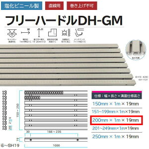 ミヅシマ 塩化ビニール製 フリーハードルDH-GM 431-1121 H19・#200 幅200mm×長さ1m×溝蓋仕様高さ19mm
