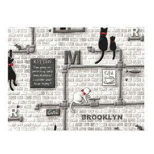 明和グラビア 貼ってはがせる デコタイルシート DGT-03 ねこ グレー 25cm×100cm 217669