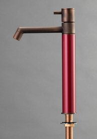 オンリーワンクラブ デザイン水栓 マニル 金古美めっき ロング ワインレッド TK4-1LCWR