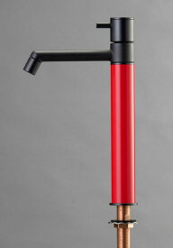 オンリーワンクラブ デザイン水栓 マニル ブラックめっき ロング ブライトレッド TK4-1LKR