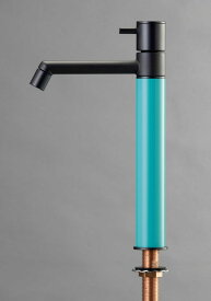 オンリーワンクラブ デザイン水栓 マニル ブラックめっき ロング ターコイズブルー TK4-1LKT