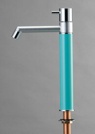 オンリーワンクラブ デザイン水栓 マニル クロムめっき ロング ターコイズブルー TK4-1LNT