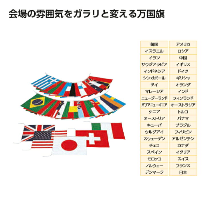 楽天市場 エバニュー 万国旗 40 Eka3 1組 イーヅカ