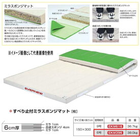 エバニュー すべり止付ミラスポンジマット EKM396 幅150×長300cm 6号帆布