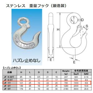 ���{�@�B �X�e�����X �d�ʃt�b�N�i�b�����j �n�Y���~�߂Ȃ� JF-1T