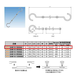 {@B ASJiQQj XeX SUS304 SAW-6-300QQ