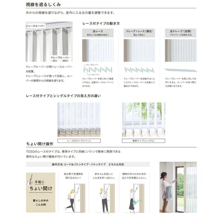 楽天市場】トーソー バーチカルブラインド ストネ レース付タイプ 