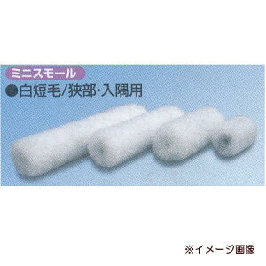 好川産業 ミニスモールローラー 白短毛 サイズ4インチ 2本入 022512