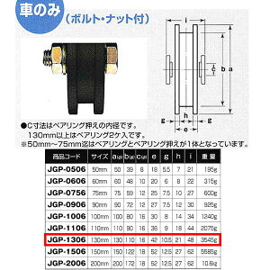 Rdi S45C dʌˎ Ԃ̂ Sg H^ JGP-1306 130mm 1