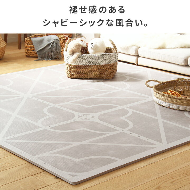 当店限定販売 萩原 レトロデザインのジョイントマット キュロス 36枚組 グリーン 60 60cm レトロ ジョイントマット おしゃれ キッズ 子供部屋 ニュアンスカラー Fucoa Cl