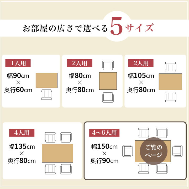 楽天市場】ダイニングこたつテーブル 150×90cm テーブル単品ハイタイプ 