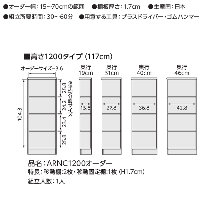 楽天市場】【先着限定クーポンで最大10％OFF】 本棚 オーダー 収納棚