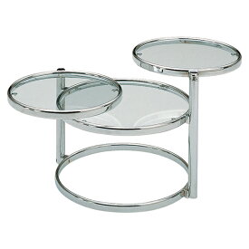 桜屋工業 センターテーブル ローテーブル 強化ガラス スチール製 3段 丸型 円形 LT-77 リビングテーブル 2つ以上で送料無料 ガラステーブル テーブル 食卓テーブル 丸テーブル机 ソファーテーブル
