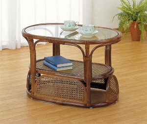 【MAX P27倍 〜3/11 01:59】 Romantic Rattan 籐 ラタン 籐リビング テーブル T470B センターテーブルローテーブル 収納棚 ガラス 収納棚 小物収納 食事 一人暮らし カフェ 送料無料